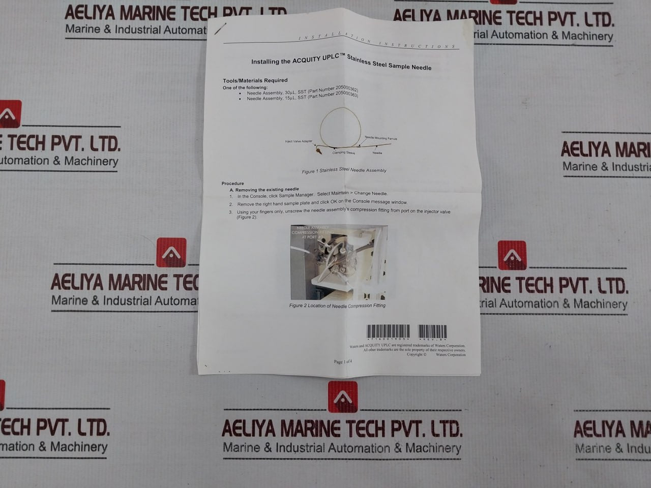 Waters 205000362 Acquity Uplc Stainless Steel Needle Rev B