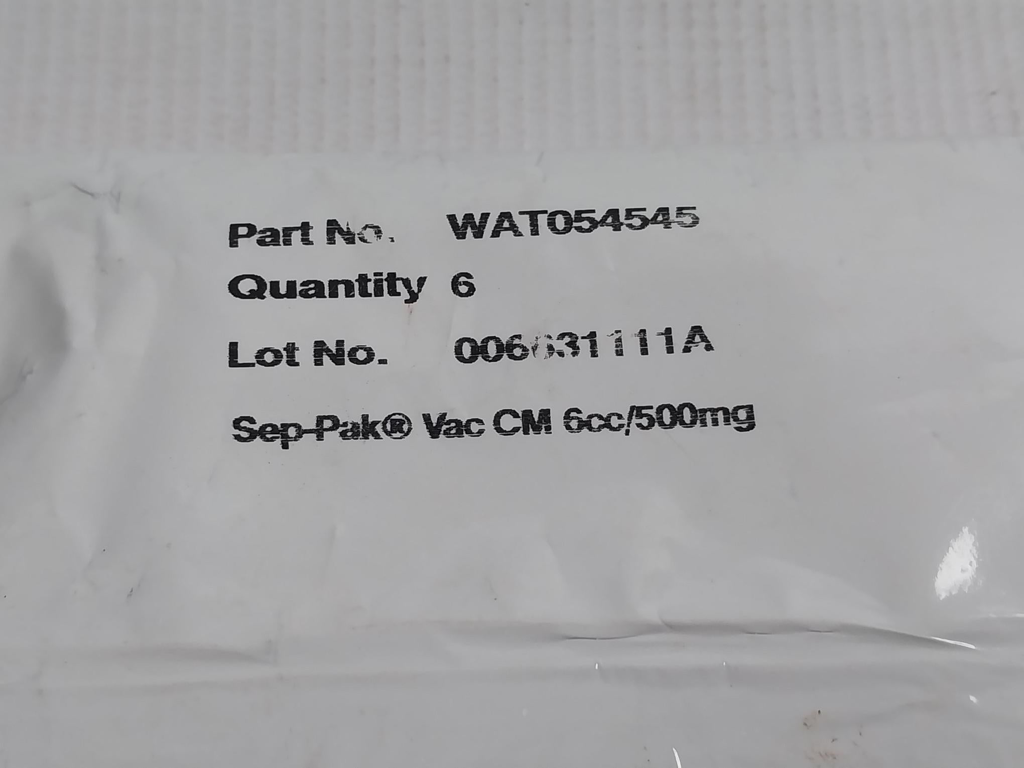 Waters Wat054545 Sep-pak Cartridge Vac Cm 6Cc/500Mg (1 Pkt = 6 Pcs)