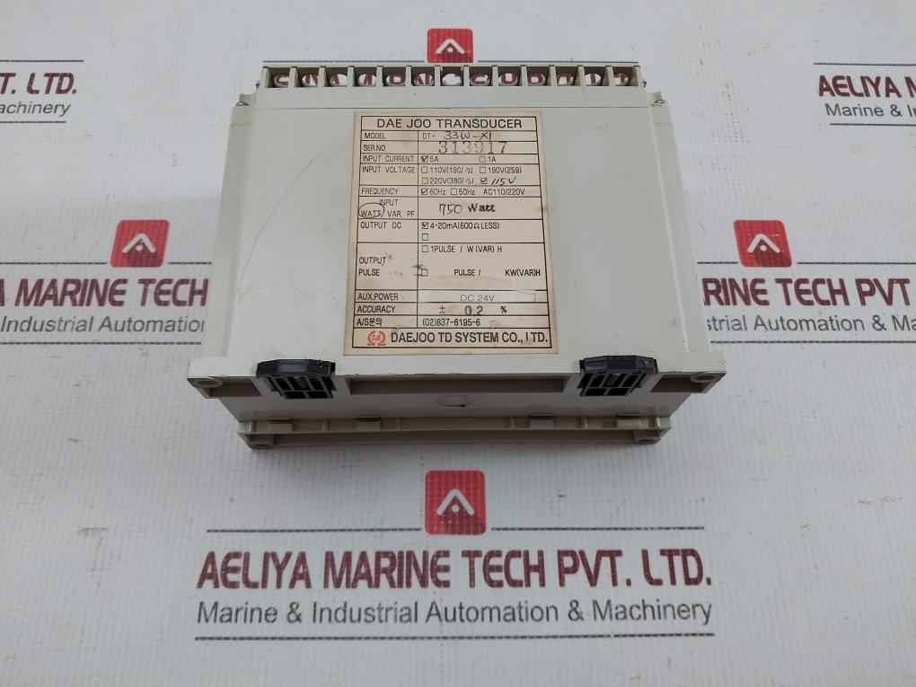 Watt Transducer Dt- 33W-xl Dae Joo 5A 115V 60Hz