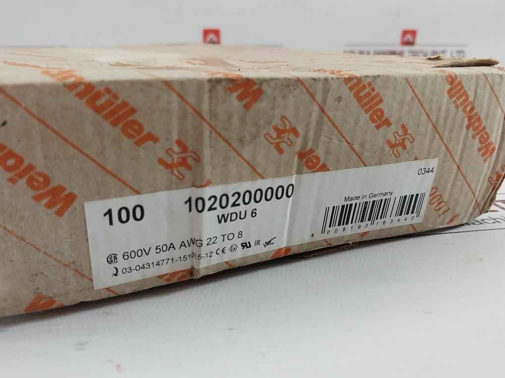 Wdu 6 Feed-through Terminal Block Weidmuller (1Box = 100Pcs)