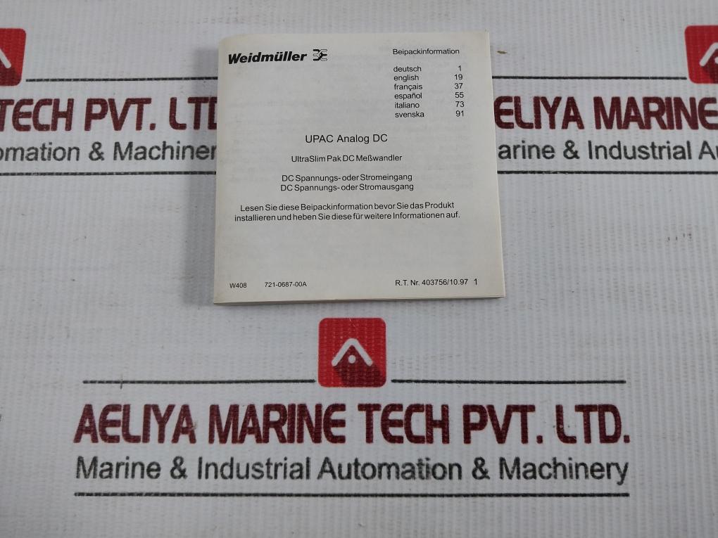 Weidmuller-9-To-30Vdc-W408-00A3-Analog-Isolator-Upac-208720-9