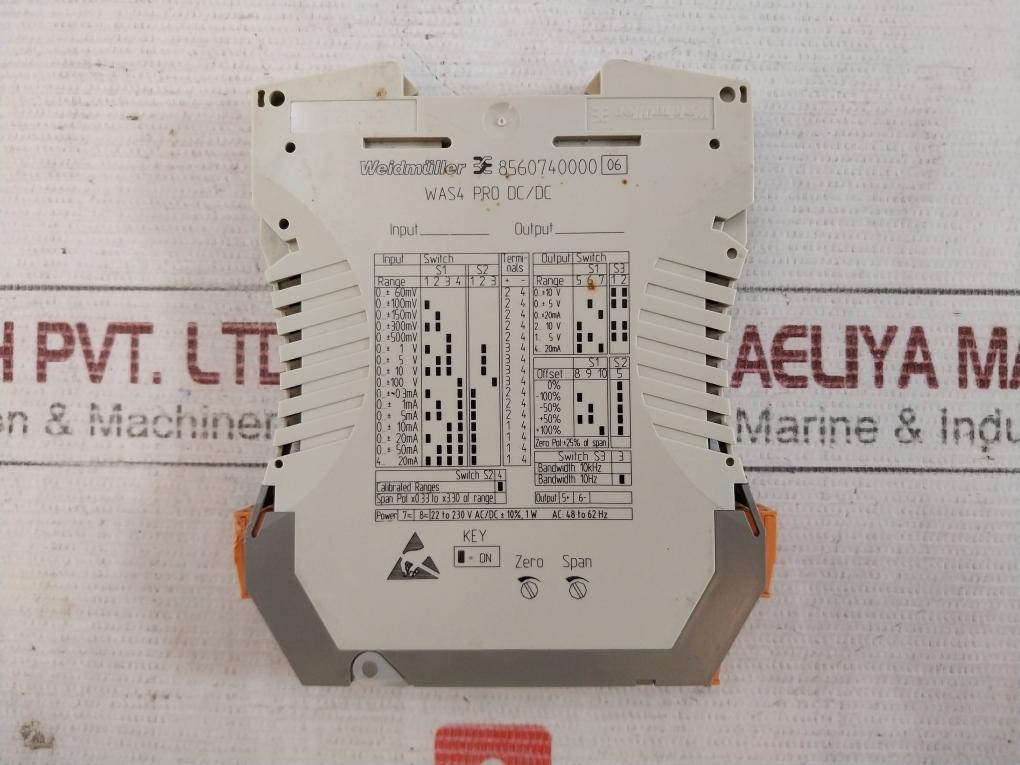 Weidmuller 8560740000 Was4 Pro Dc/Dc Signal Converter 22-230V 1 W 48-62 Hz