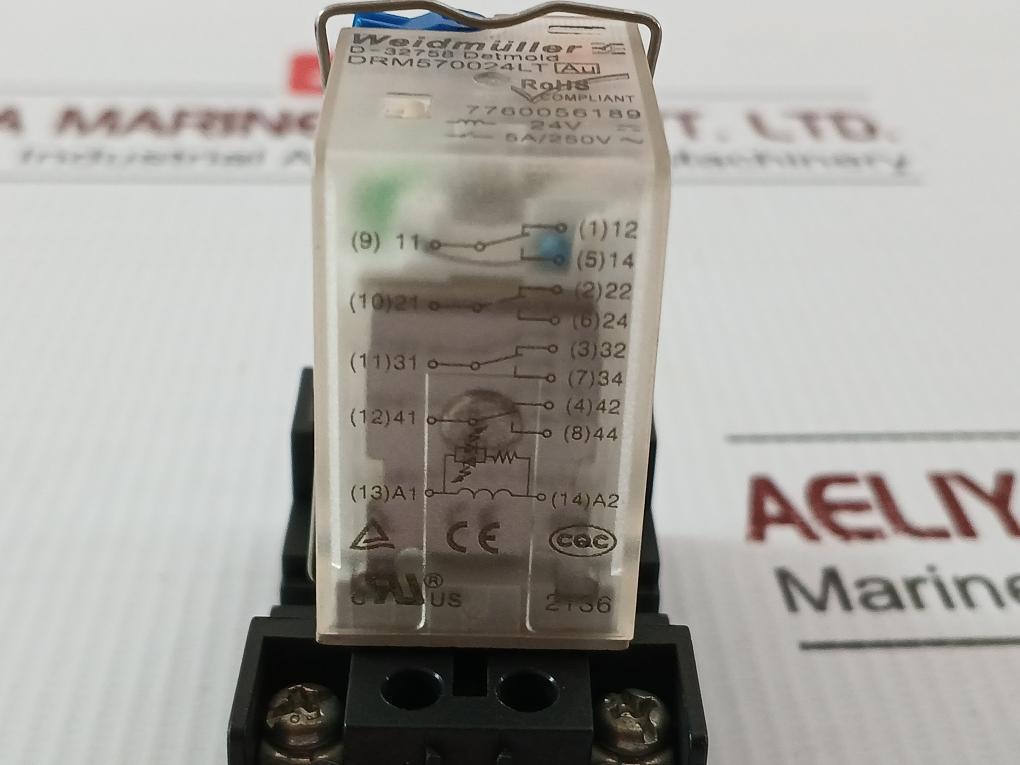 Weidmuller Miniature Plug-in Electromagnetic Relay 24V Drm570024Lt Au