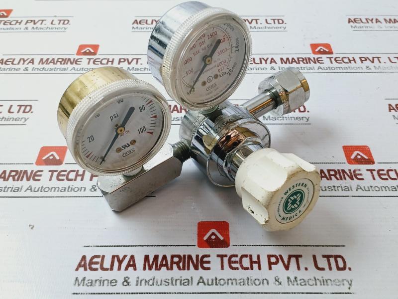 Western Medica M1-540-PG Compressed Gas Regulator W/ High Pressure Gauge