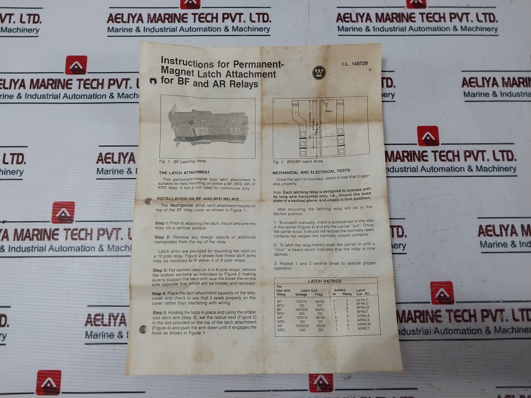 Westinghouse Armls 2604D30G08 Relay Latch 120Dc