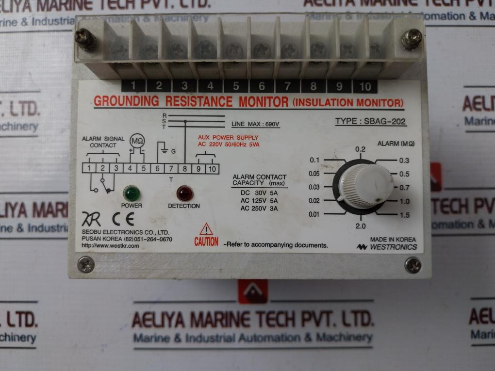 Westronics Sbag-202 Grounding Resistance Monitor Ac220V 50/60Hz 5Va