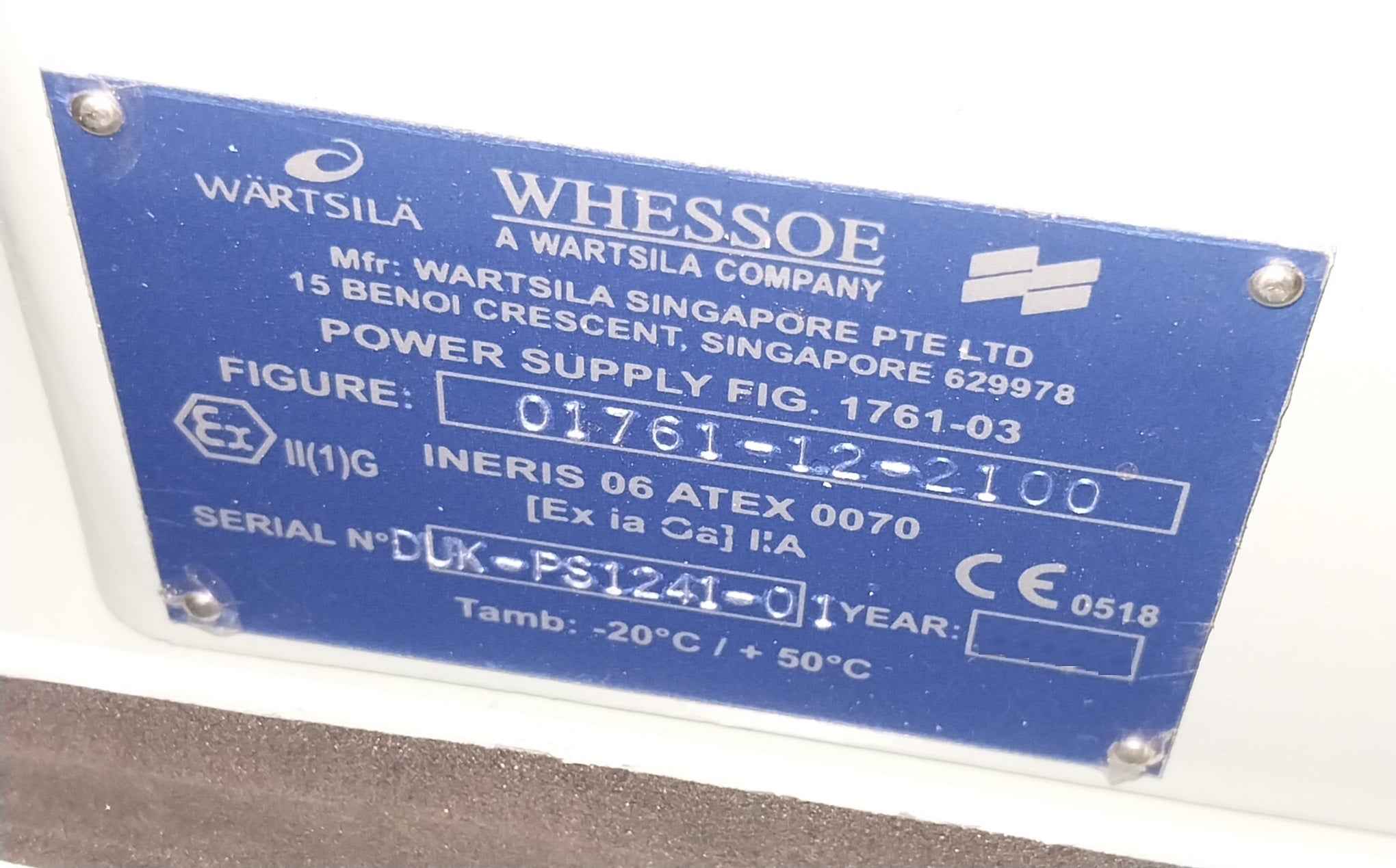 Whessoe 01761-12-2100 Cargo Tank Float Gauge Plc W/ Cabinet Rev A 100-240v Ac