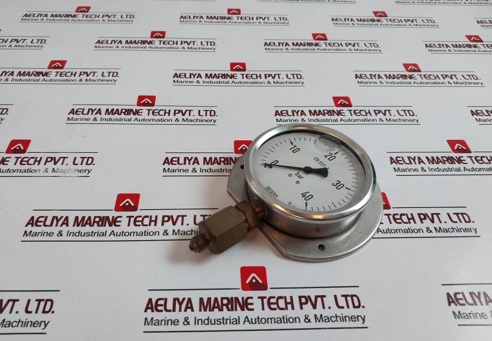 Wika 0-40 Bar Pressure Gauge, En 837-1, Swiss Movement, Cl.1.6