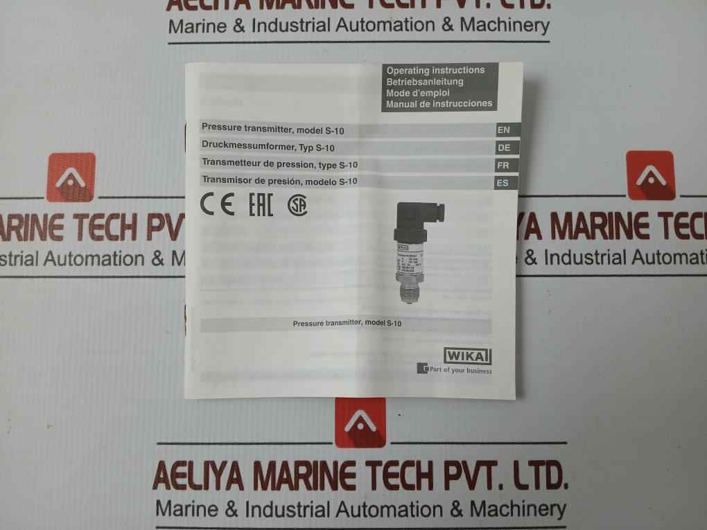 Wika 0..25 Bar 4..20 Ma Pressure Transmitter S-10 9073922