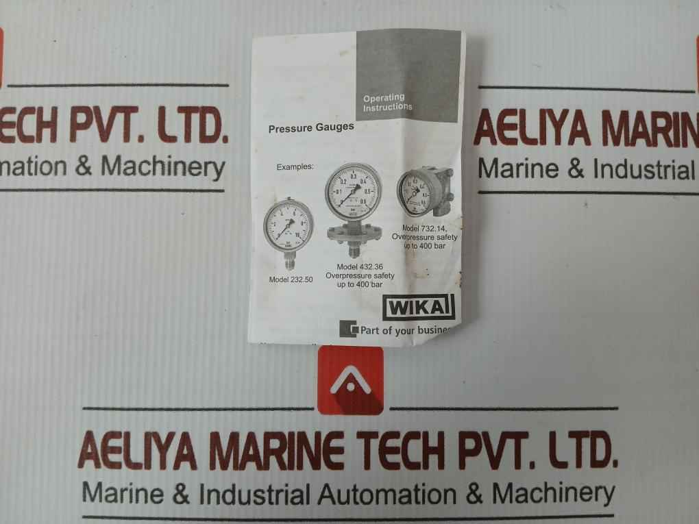 Wika 1.6 Kg/Cm² & Psi Pressure Gauge 232.50.160, 0-23Psi
