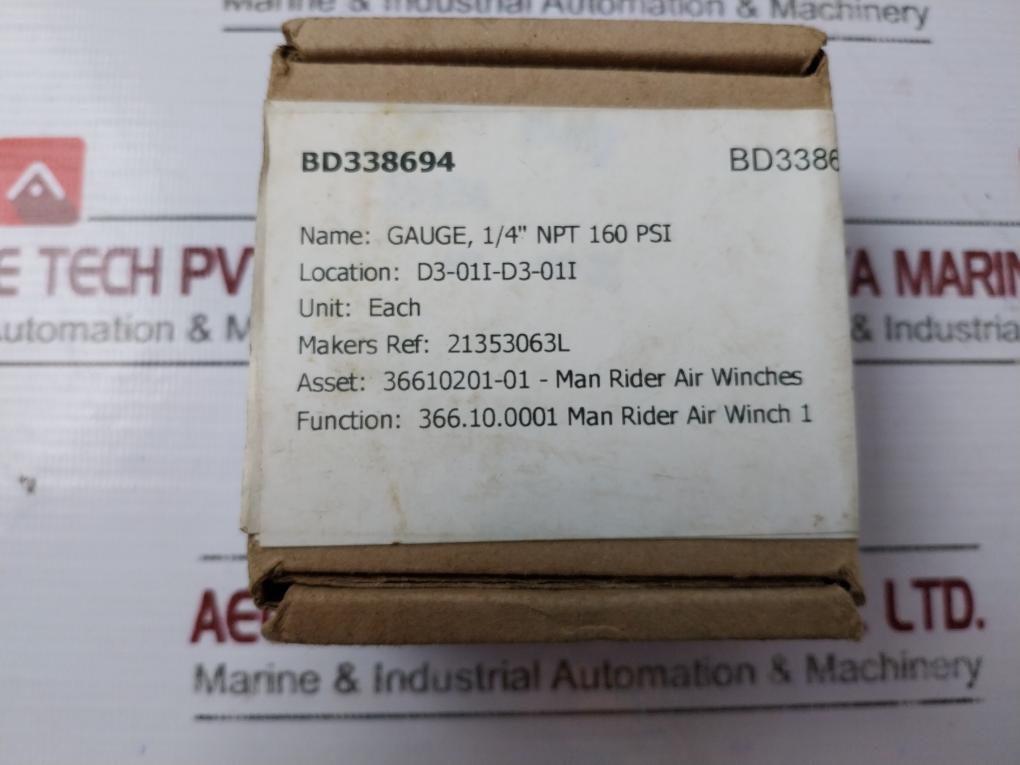 WIKA 213.53.063 Gauge 1/4" NPT, 0-160 PSI, Bottom Assembly