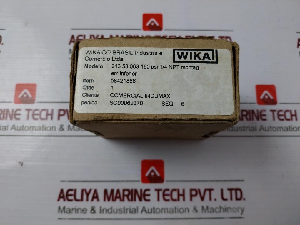 WIKA 213.53.063 Gauge 1/4" NPT, 0-160 PSI, Bottom Assembly