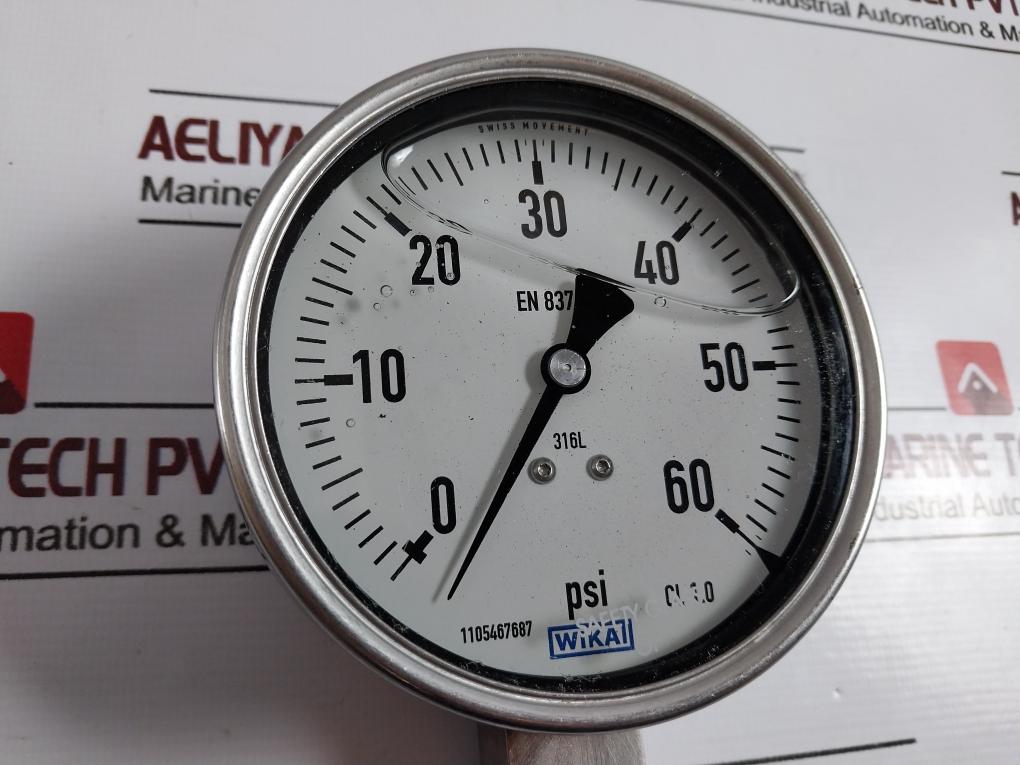 Wika 233.50.100 Bourdon Tube Pressure Gauge 0 To 60 Psi 1105467687