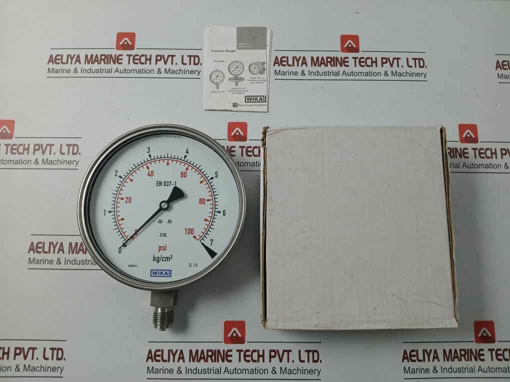 Wika 7 Kg/Cm2 & Psi 230.20.160 Pressure Gauge 0-100 Psi
