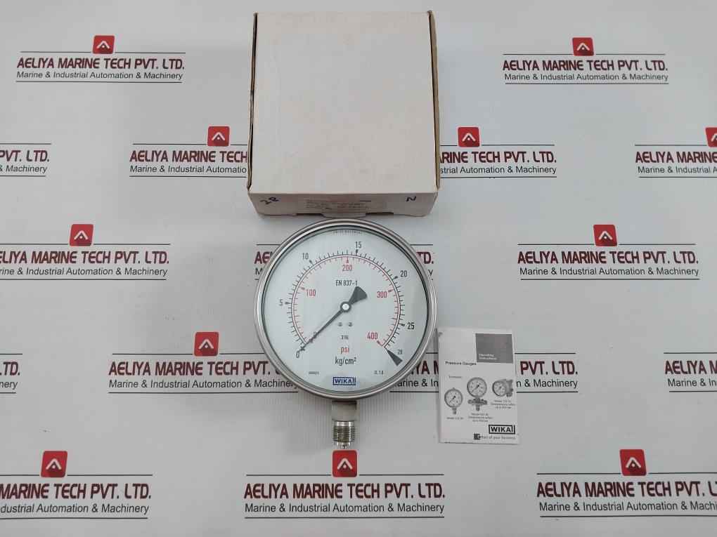 Wika En 837-1 Pressure Gauge 28 Kg/Cm2 & Psi Part No: 232.50.160