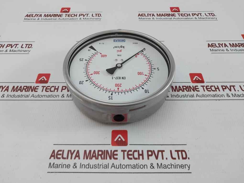 Wika En 837-1 Pressure Gauge 28 Kg/Cm2 & Psi Part No: 232.50.160