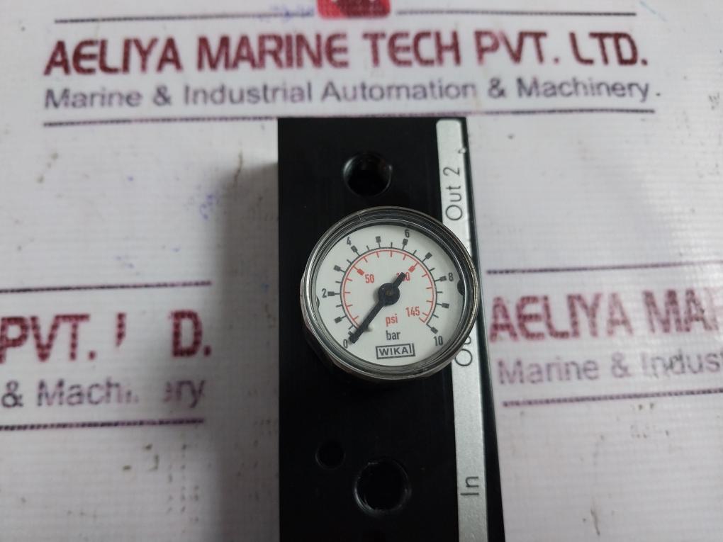 Wika Pressure Gauge 0-145 Psi/0-10 Bar, G1/4" Block