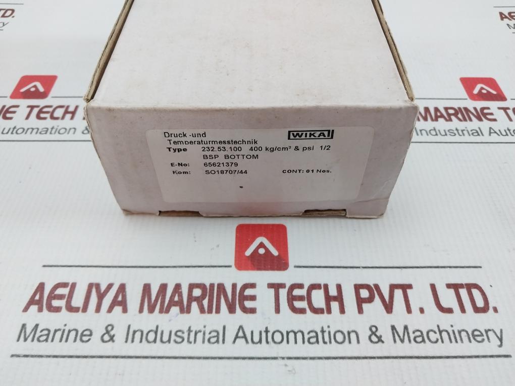 Wika Pressure Gauge 0-400 Kg/Cm2 & Psi 232.50 Part No. 232.53.100