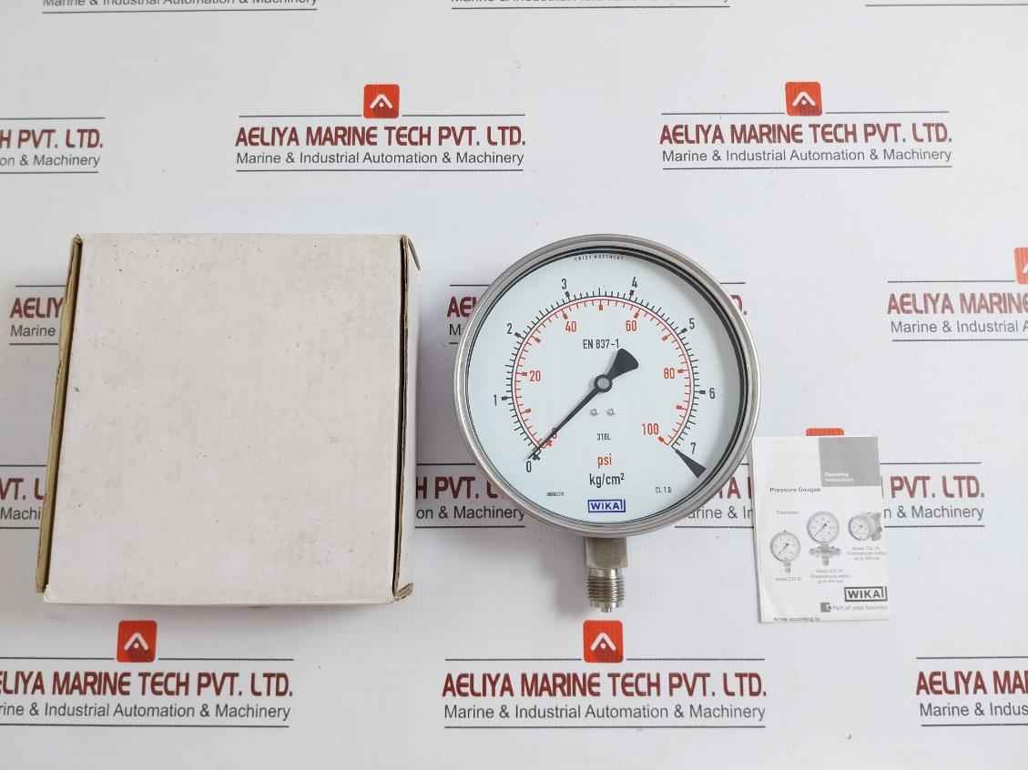 Wika Pressure Gauge 0 To 100 Psi-7 Kg/Cm2 230.20.160