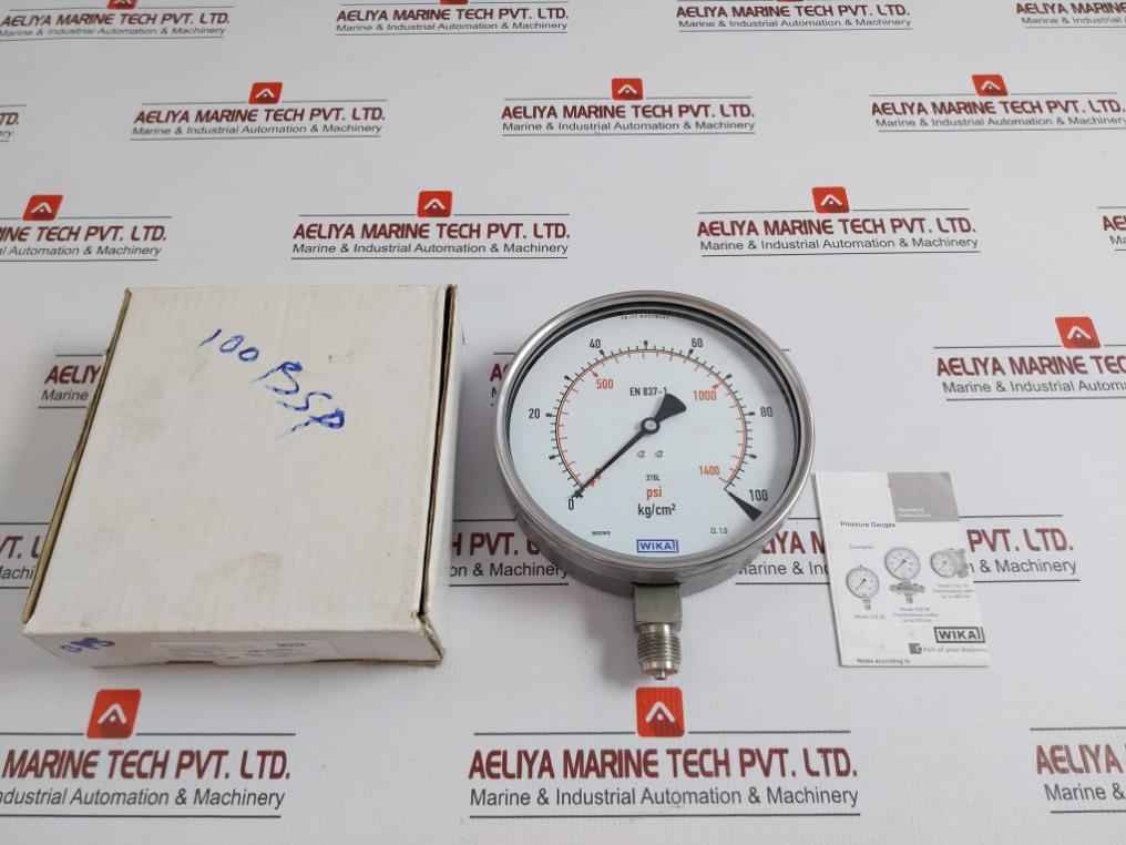 Wika Pressure Gauge 100 Kg/Cm2 & Psi 1/2 Bsp Bottom 230.20.160