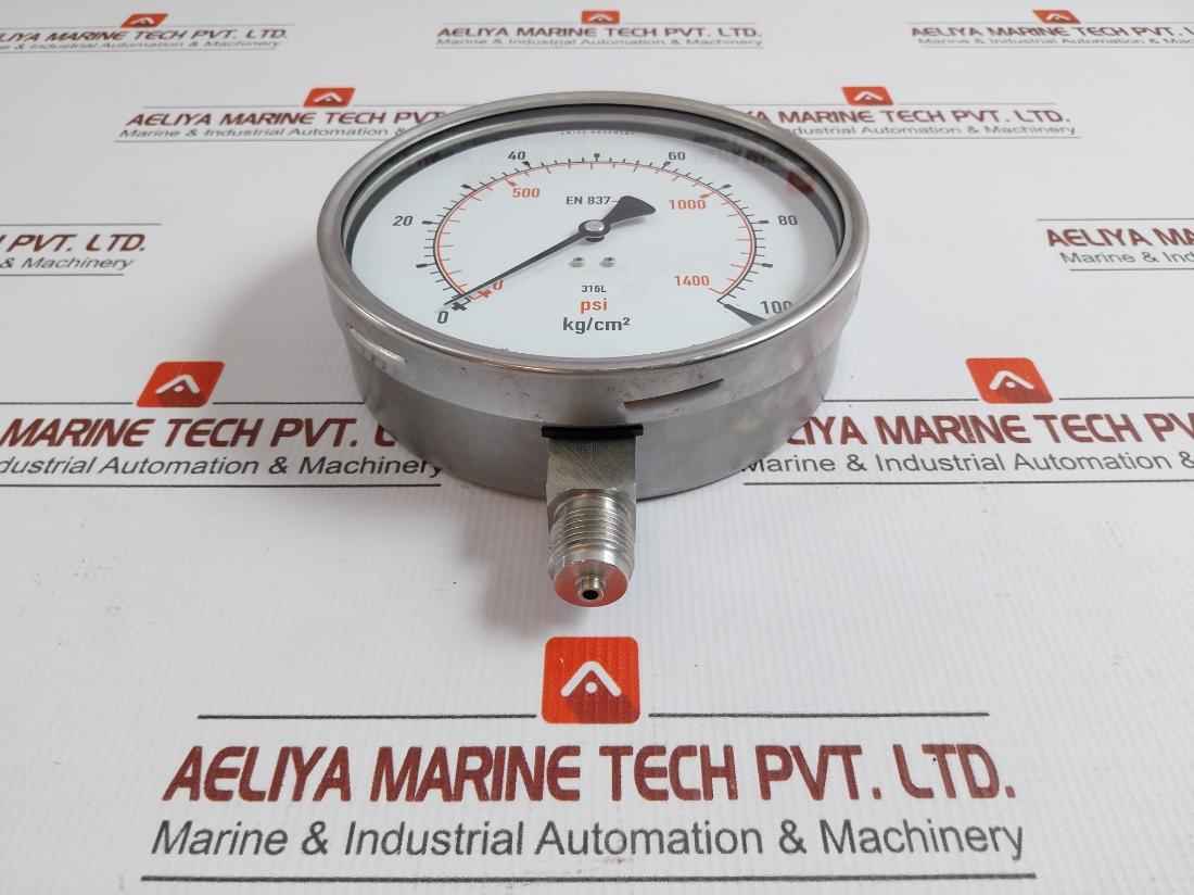 Wika Pressure Gauge 100 Kg/Cm2 & Psi 1/2 Bsp Bottom 230.20.160