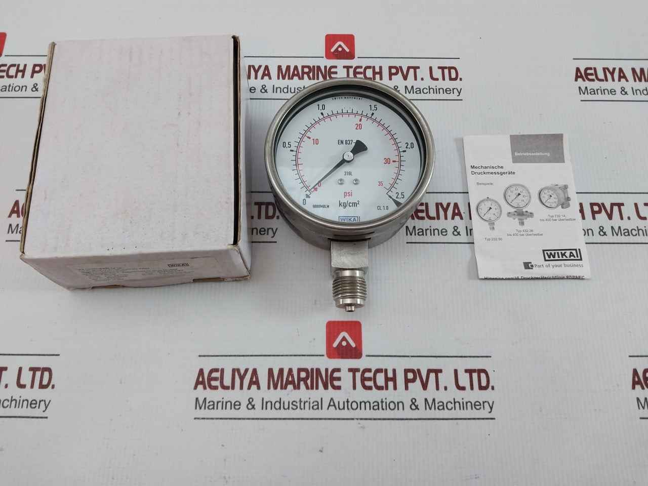 Wika Pressure Gauge 2.5 Kg/Cm2 & Psi 230.20.100