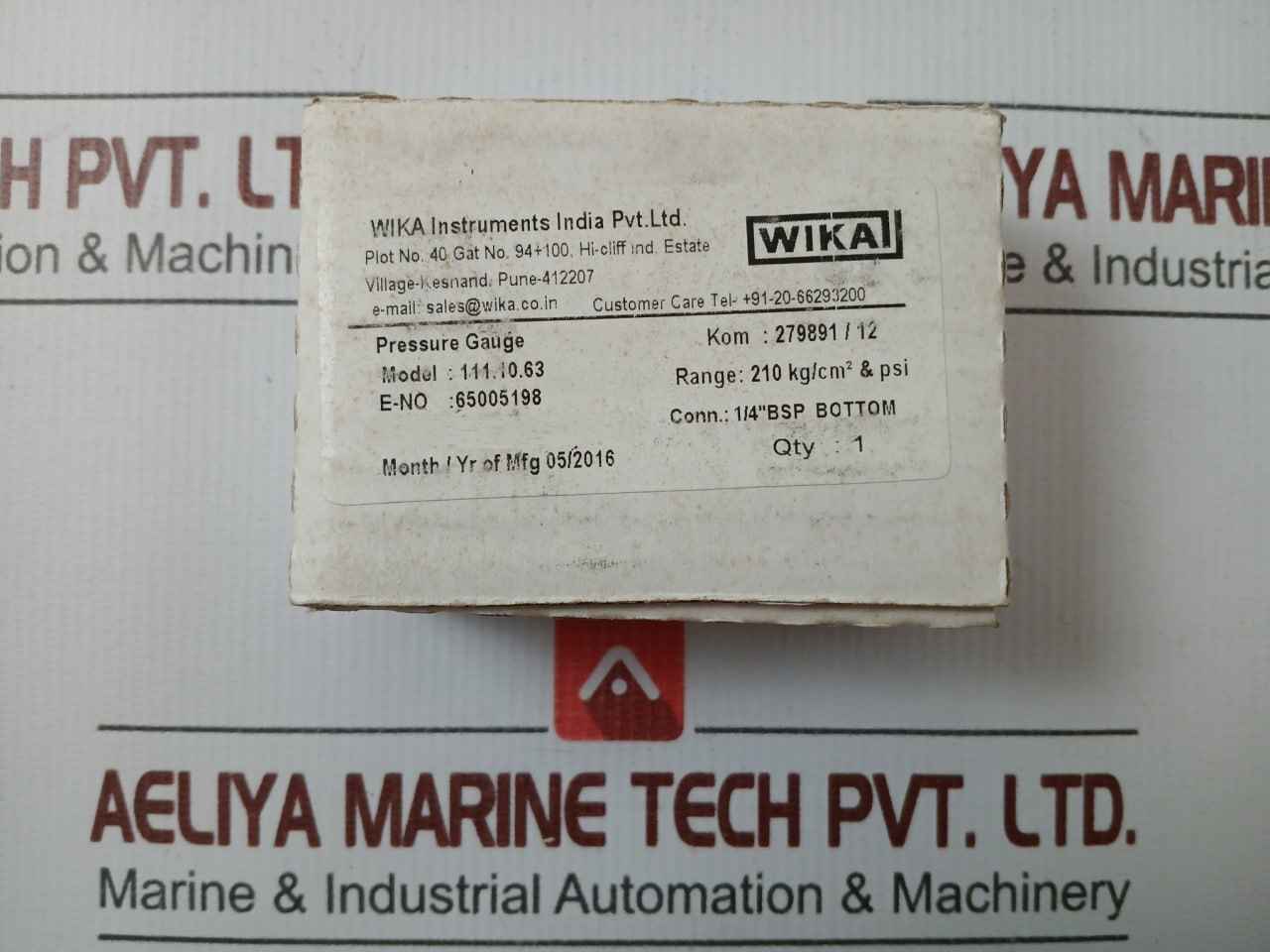 Wika Pressure Gauge 210 Kg/Cm2 & 3000 Psi 111.10.63