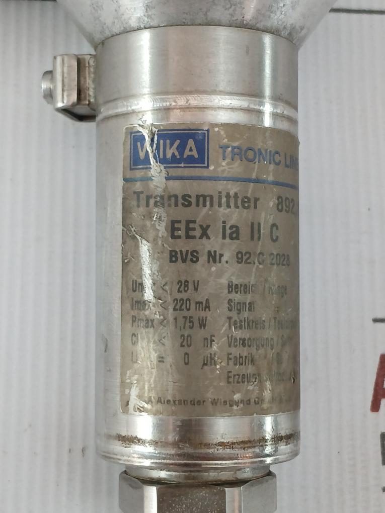 Wika Pressure Transmitter 0-1.6Bar 4-20Ma 892.13.900-050