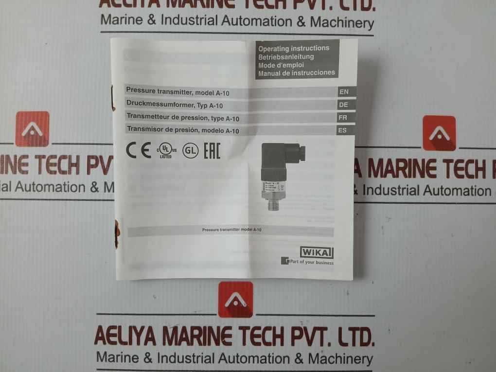 Wika Pressure Transmitter 0..250 Bar 4..20 Ma Part No: 12816028