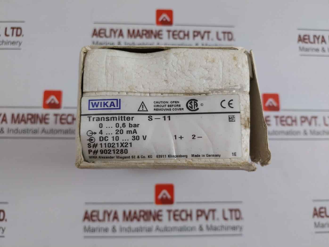 Wika Pressure Transmitter 4-20 Ma 0 To 0,6 Bar S-11