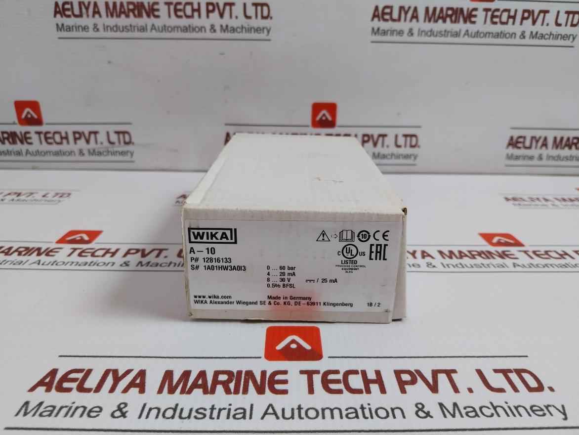 Wika Pressure Transmitter 4..20 Ma 8..30 V Dc / 25 Ma 12816133 A-10