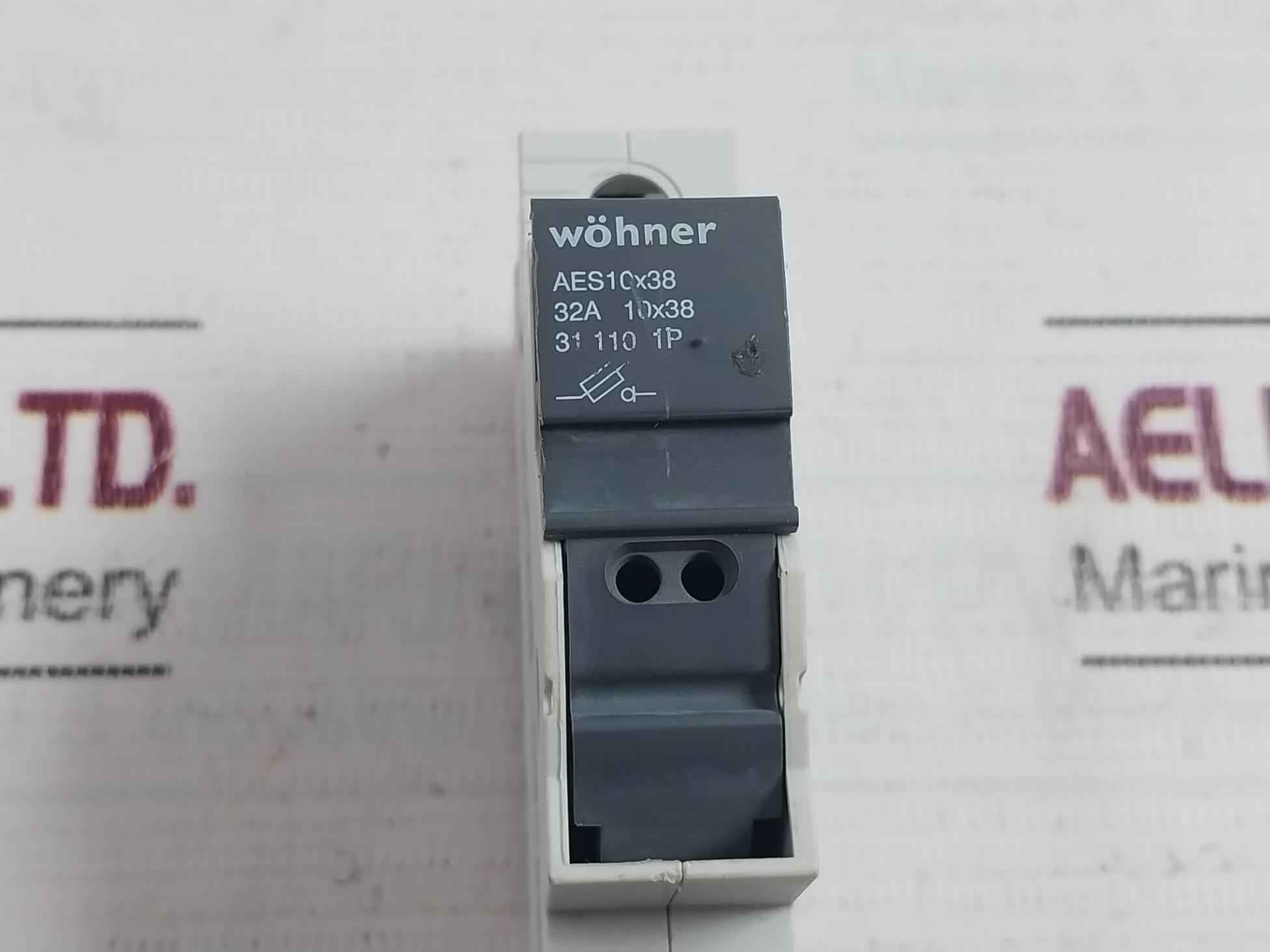 Wohner Aes10X38 Fuse Holder Ac-22B 32A 400V 50/60Hz 60/75C 18-6Awg
