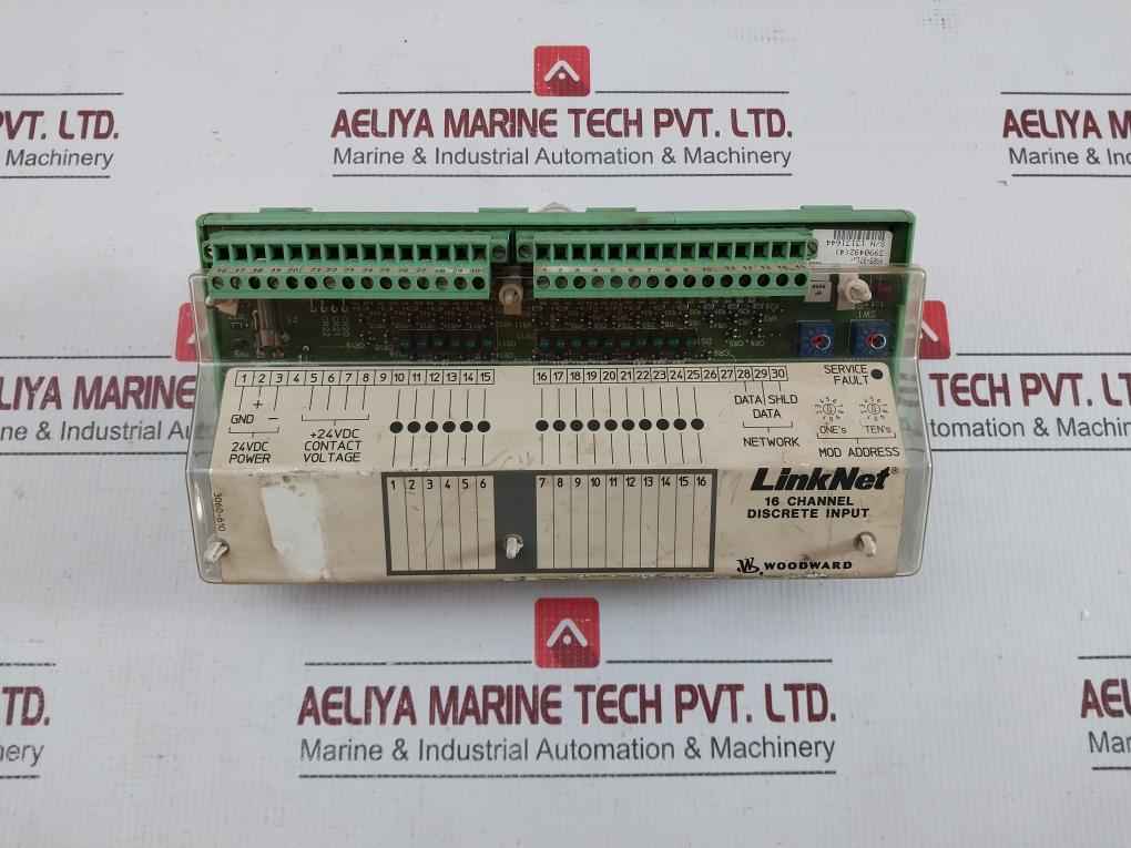 Woodward 18-32Vdc 14.2W Linknet 16 Channel Discrete Input Module 9905-971