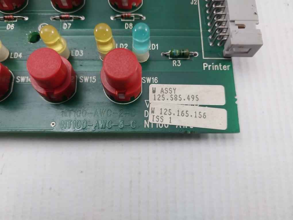 Wormald Nt100-awc-1-c Printed Circuit Display Board Used