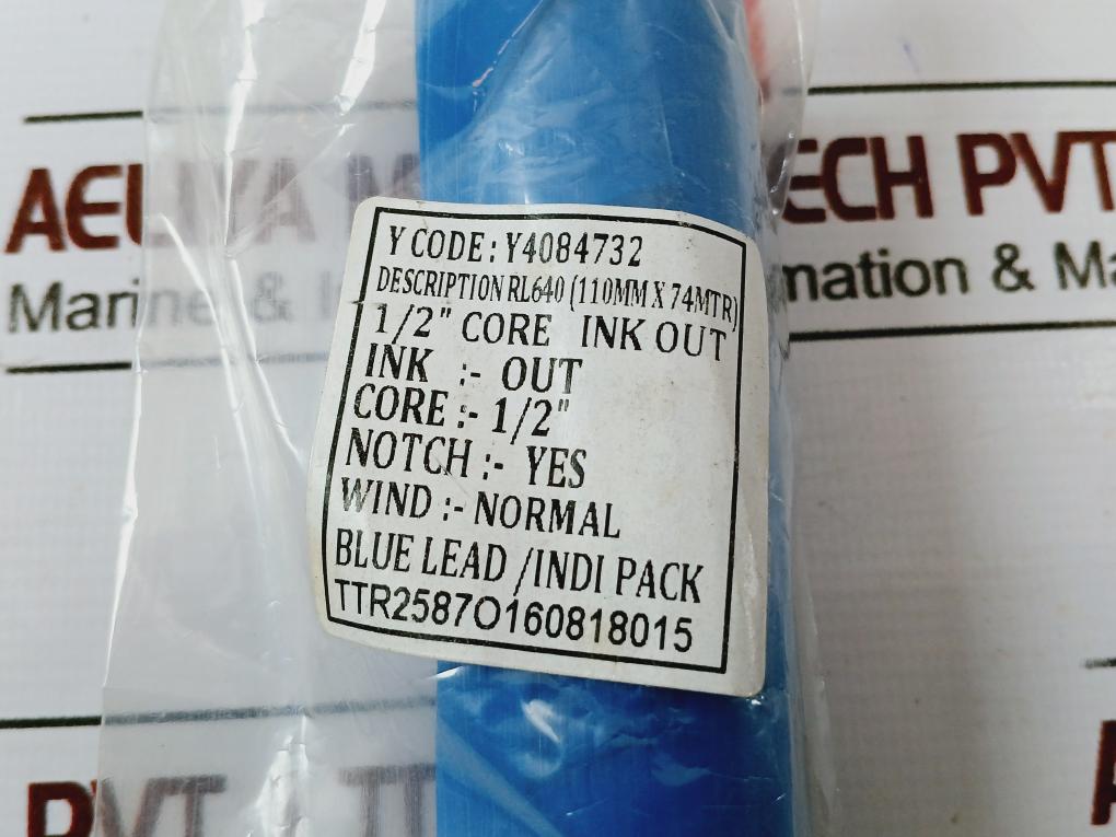 Y4084732 Rl640 Blue Lead Ribbon Roll 110mm X 74 Meters 1/2"