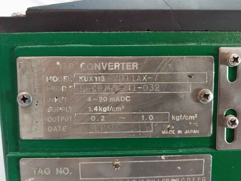 Yamatake-honeywell I/P Converter Input 4-20Madc 1.4 Kgf/Cm2 Kux113-xm11Ax-7