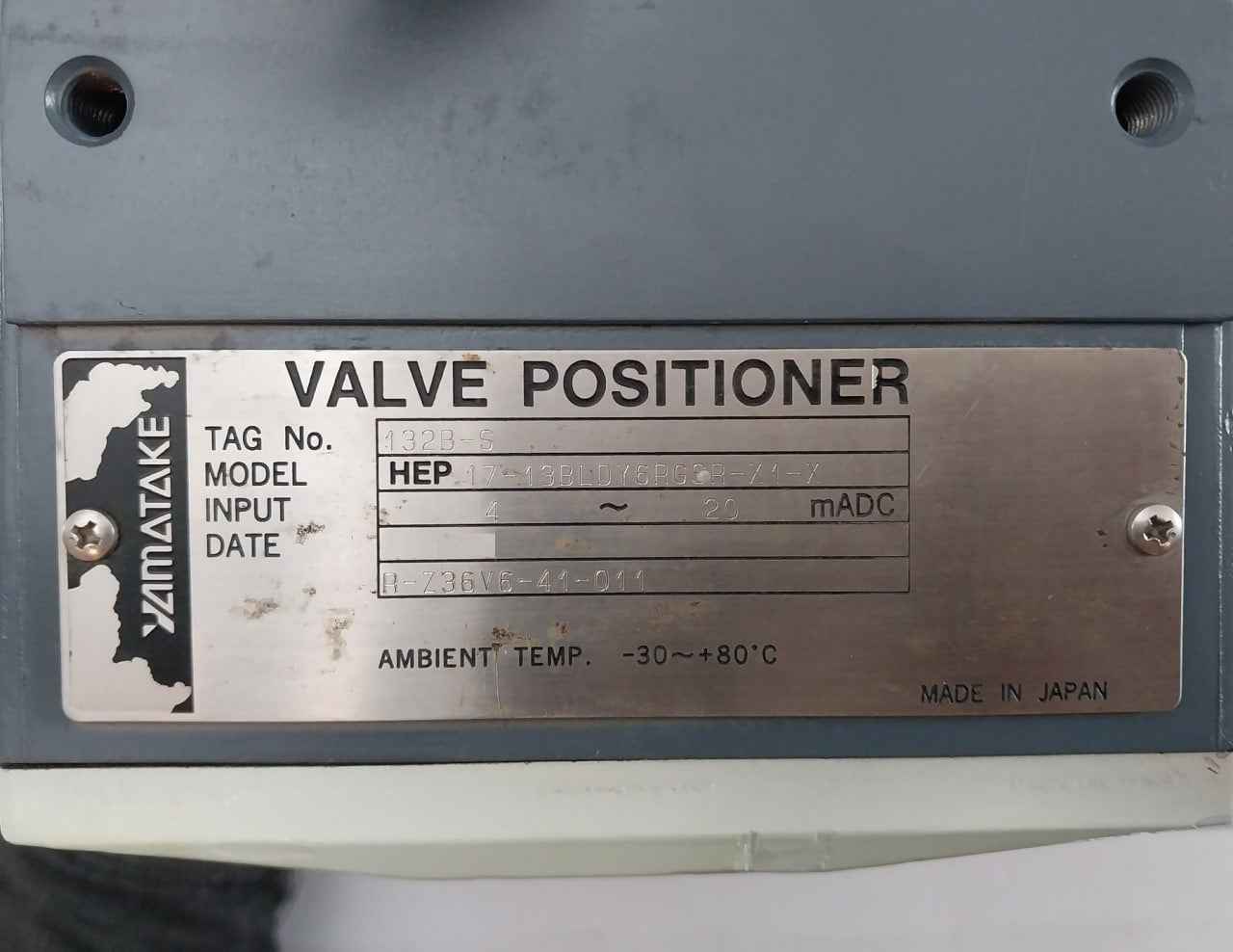 Yamatake Hep 17-13bldy6rgsr-x1-x Valve Positioner Air Regulator 400kpa Kz03-2a