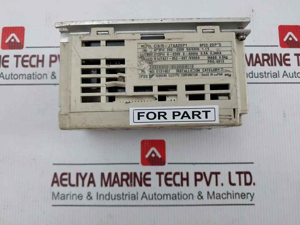 Yaskawa Cimr-j7Aa20P1 Inverter Drive 50/60Hz 200V (Not Working)