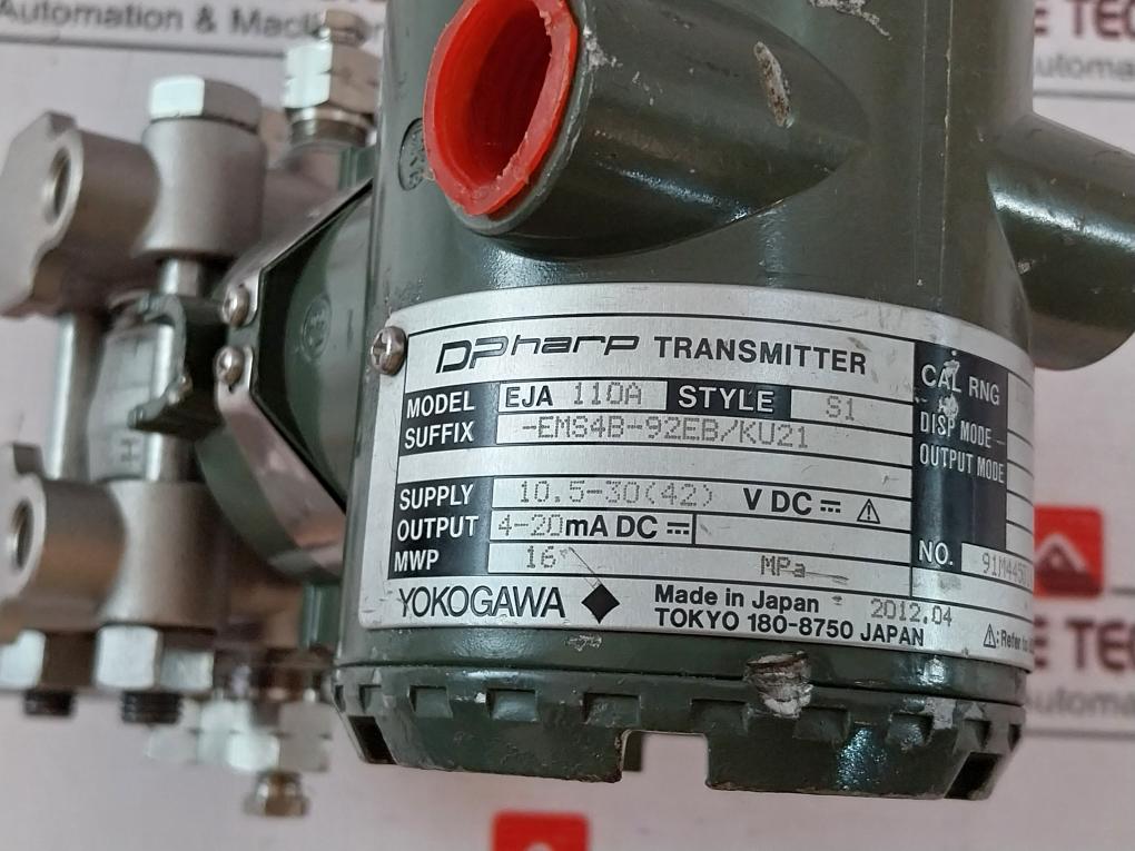 Yokogawa Eja110A Differential Pressure Transmitter 10.5-30(42) Vdc
