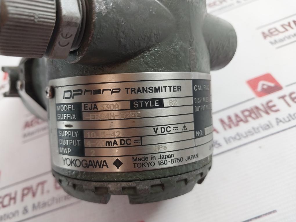 Yokogawa Eja530A Dpharp Transmitter Model S2 -ebs4N-02Ee 10.5-42Vdc 4-20Ma 2Mpa