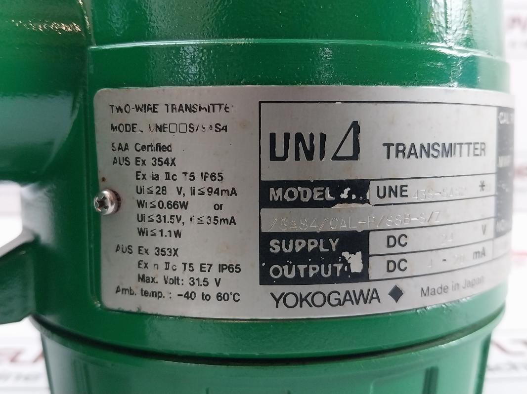 Yokogawa Pressure Transmitter 0-220 Kpa Une43S-sas2 *B -40 To 60˚C