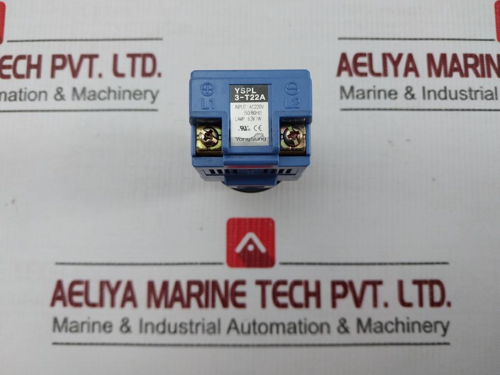 Yongsung Pilot Indicator Light Ac220V-50/60Hz Part No Yspl 3-t22A