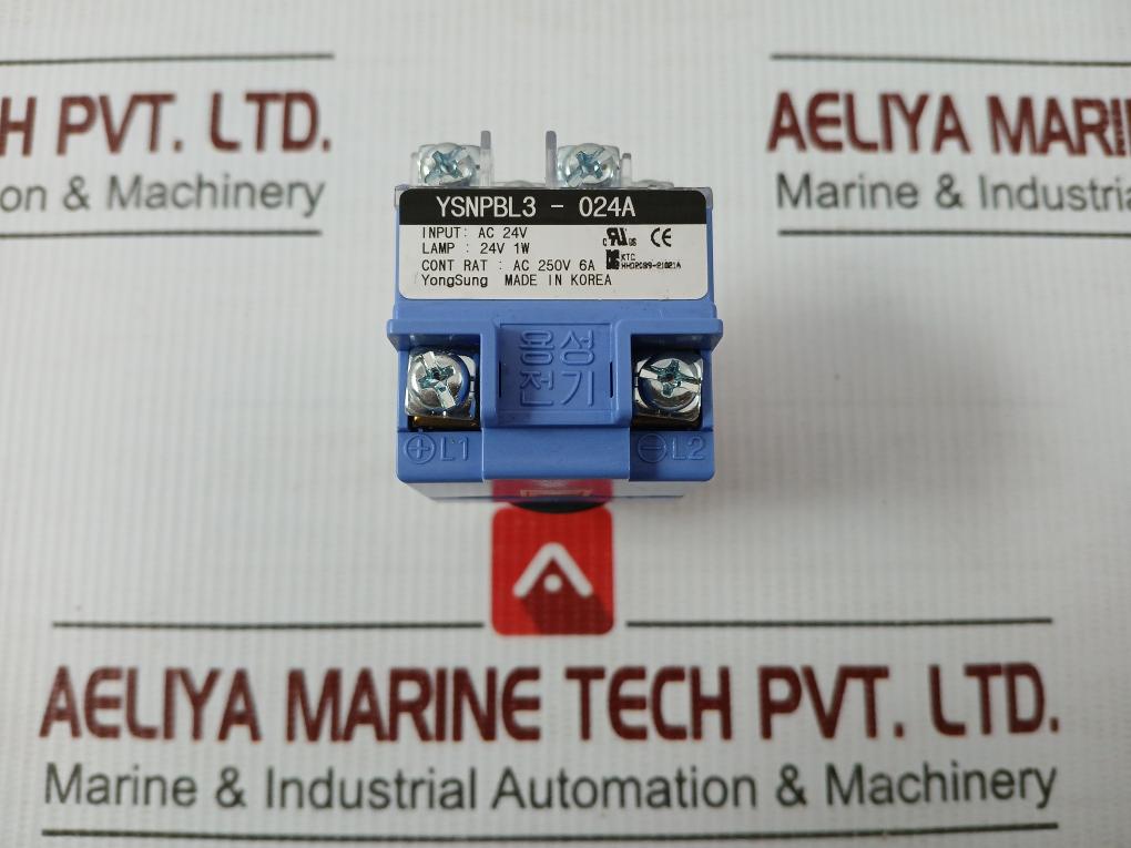 Ysnpbl3-024A Yongsung Push Button With Block Base 24 Vac 6A