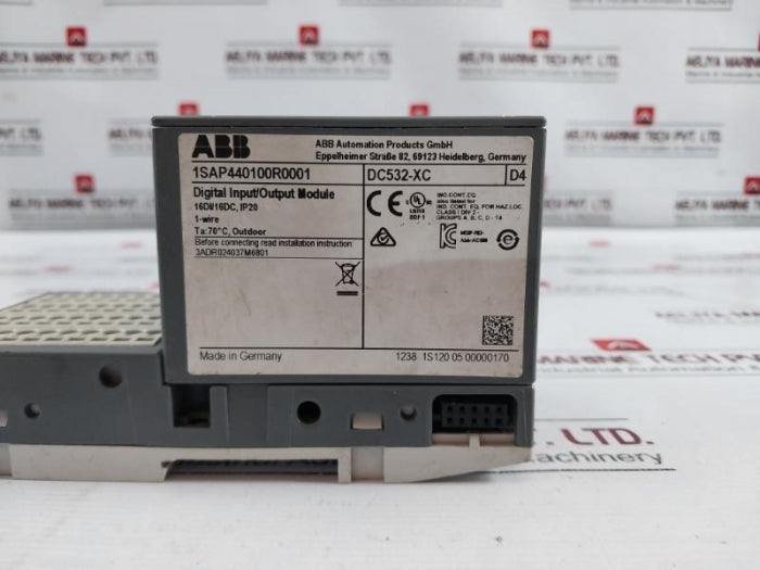 Abb Dc532-xc Digital Input/Output Module 1Sap440100R0001 24Vdc Ip20 200W