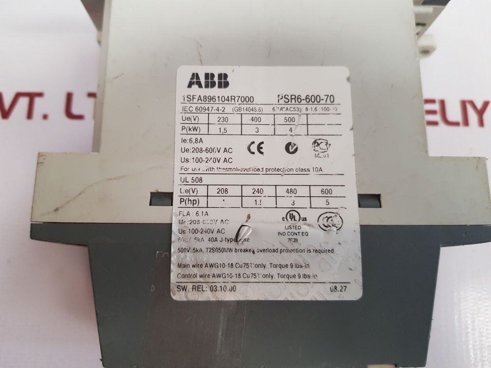 ABB psr6-600-70 soft starter controller 1sfa896104r7000