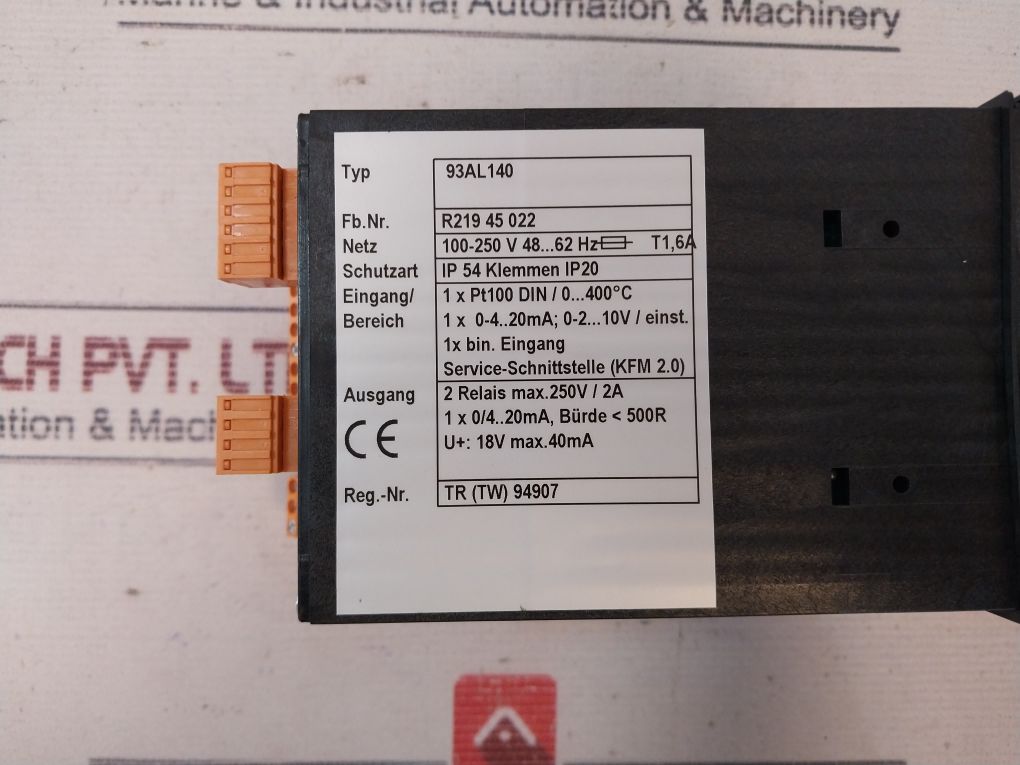 Alfa Laval 93al140 Temperature Controller Ag9682100025