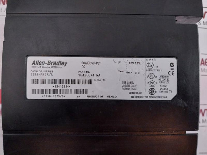 Allen-bradley 1756-pb75 Dc Input Power Supply Ser B 96426674 94v-0