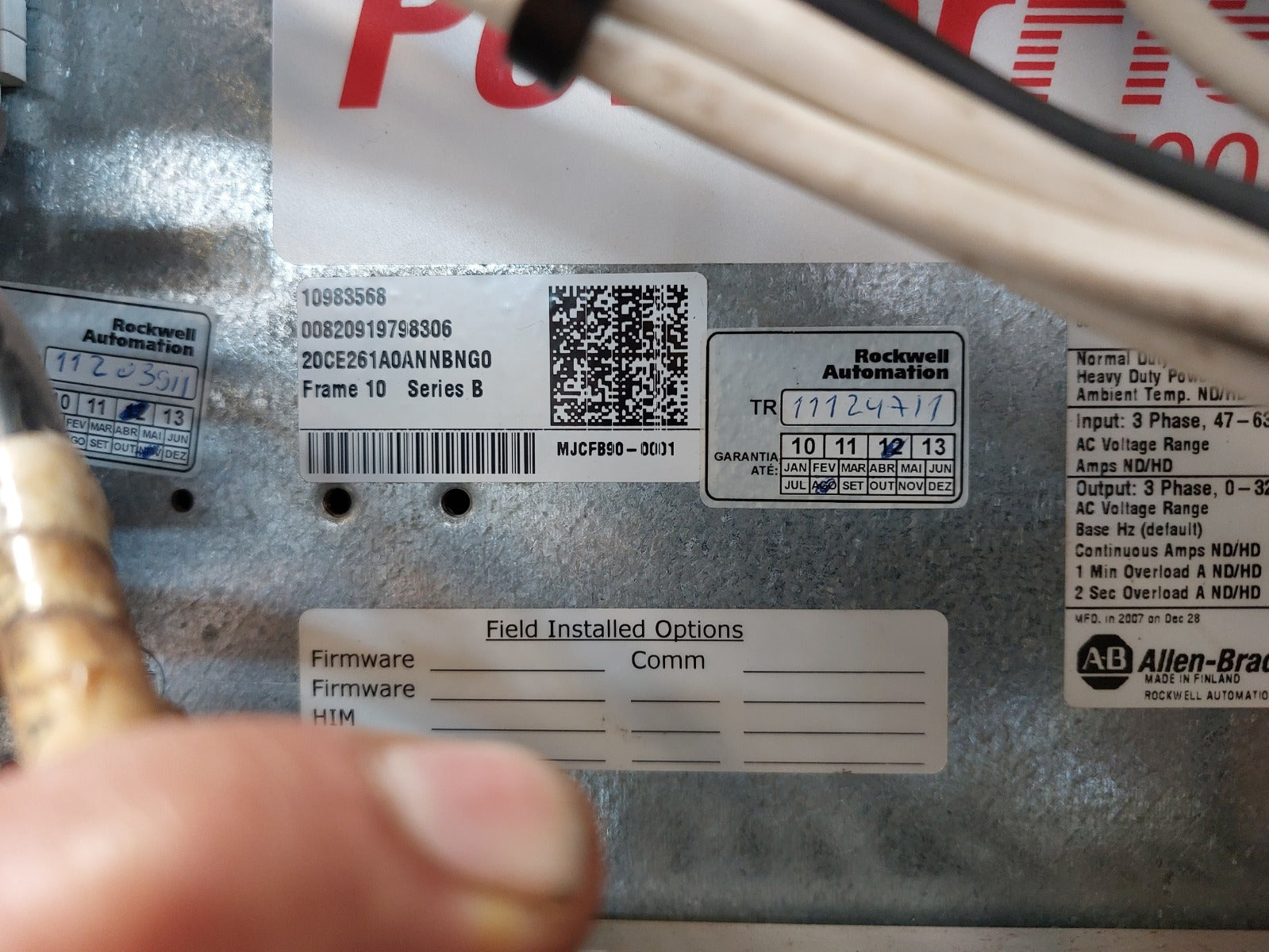 Allen-bradley Powerflex 700H 20Ce261A0Annbng0 Ac Drive 3 Phase 47-63Hz