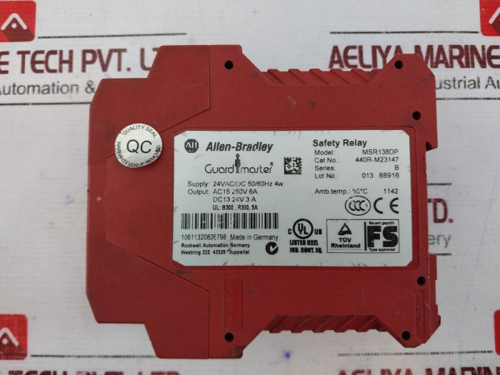 Allen-bradley Msr138dp Series B Guard Master Safety Relay 24vac/dc 50/60hz 4w
