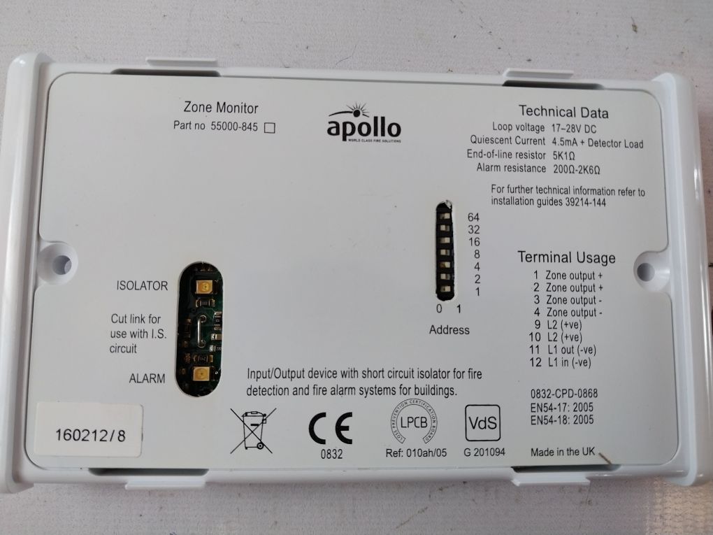 Apollo Xp95 55000-845 Apo Zone Monitor With Isolator